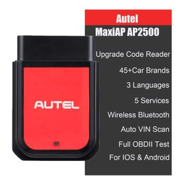 Autel MaxiAP AP2500 Upgraded AP200/AP200C/AP200H/AP200M Bluetooth OBD2 Code Reader Auto Scanner Car Scan Tool 5+ Service Functions 45+ Car Brands Free APP for Android/iOS Advanced AP2500E