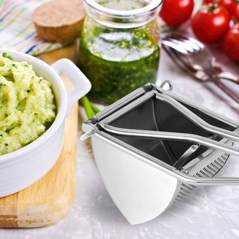 Potato Ricer 29×9.5×8.8cm, Stainless Steel Potato Ricer Multifunctional Fruit Vegetable