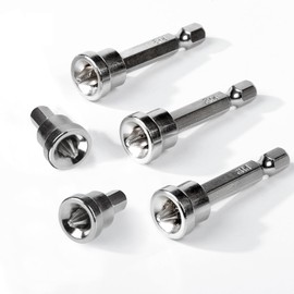 5pcs Set Magnetic Drywall Screw Setter, Positioning Screwdriver PH2 Bits for Plasterboard, Hex Shank Positioning Bit Batch Head (3pcs 50mm + 2pcs 25mm)
