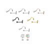 PIERCINGLINE Titanium Nose Piercing Spiral 2 mm Crystal Nostril Piercing