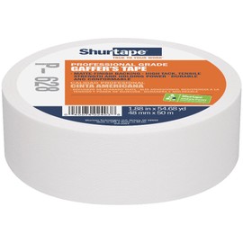 Shurtape P- 628 Professional Grade, Coated Gaffer's Tape, 48mm x 50m, White, 1 Roll (204471)