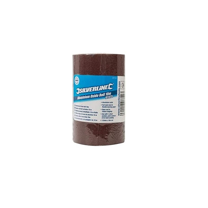 Silverline 297234 Aluminium Oxide Roll 10m 10m 120 Grit