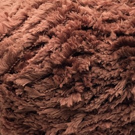 Buvemu Plush Faux Fur Bulky Yarn, Super Soft Fluffy Fuzzy for Knitting Crocheting Crafting, 100 Gram (3.53 Ounces) 109 Yards (100 Meters) (Chocolate Brown) (3 Skeins)