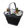 SAMMART 10L (2.6 gallon) Collapsible Rectangular Handy Basket/Bucket (Grey/Black, 1)