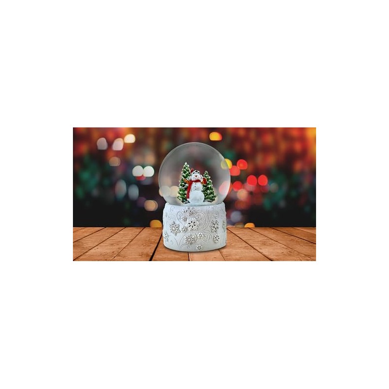 120MM Snowman Snow Globe with White Snowflake Base by The