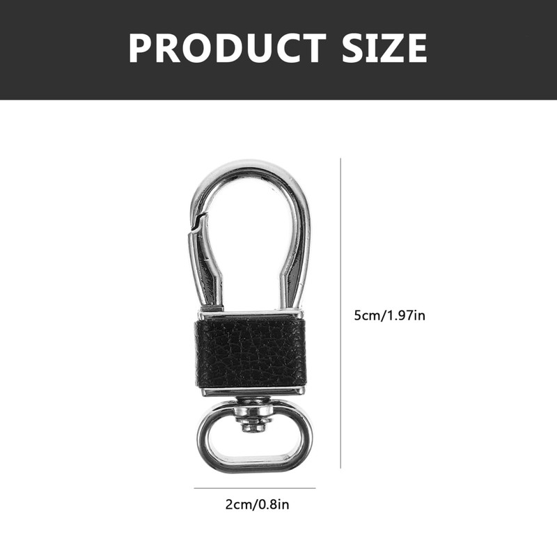 SUPVOX Metal Carabiner Keychain 4pcs PU Leather Key Ring Holder