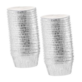 GLEAVI 40pcs Tinfoil Baking Cups Cupcake Liners Egg Tart Molds Muffin Containers for Home Kitchen Bakery Restaurant Use