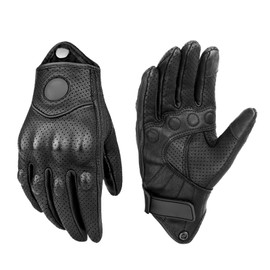 Motorcycle Gloves Sheepskin Breathable Windproof Comfortable Full Finger Cycling Gloves for Bike Bicycle Breathable Hole Design 2XL