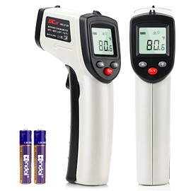 Non-Contact Digital Laser Infrared Thermometer, -58℉~ 752℉ (-50℃ ~ 400℃) Handheld IR Temperature Gun with Adjustable Emissivity for Kitchen Cooking BBQ Automotive Daily Use and Industrial