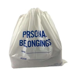 Patient Personal Belonging Bags - Drawstring Clear ， 1.6 mil Thick, 18" W x 20" L, Pack of 200