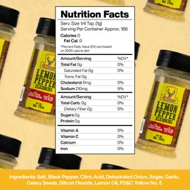 El Venado Lemon Pepper Seasoning 6oz - Unleash the Citrus-Peppery Culinary Evolution | Elevating Shrimp, Seafood, Meat, and More with This Irresistible Lemon Pepper Marinade and Dry Rub - (Pack of 1)