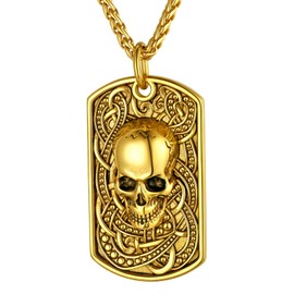 Skull Necklace for Women Goth Jewelry Pirate Necklaces Gold Skeleton Jewellery Gothic Skull Pendant Punk Necklace Devil Chain