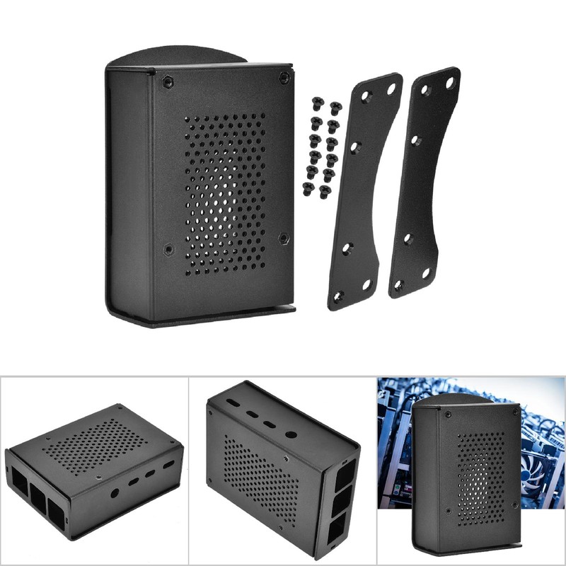 For Raspberry Pi 4 Model B Black Aluminum Case Box