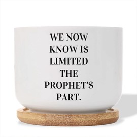 DecStic We Now Know is Limited, The Prophet's Part Ceramic Planters Bible Verse Flower Pots for Indoor Plants with Drainage Holes and Saucers Pot for Outdoor Garden Home Plant