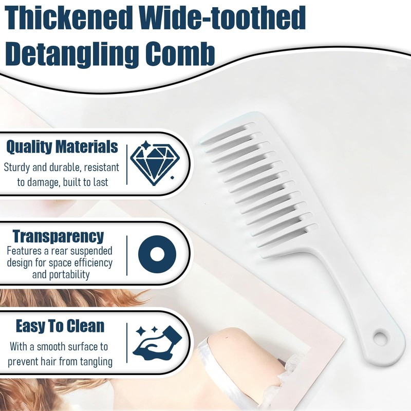 Wide Tooth Comb for Curly Long Hair - Professional Large