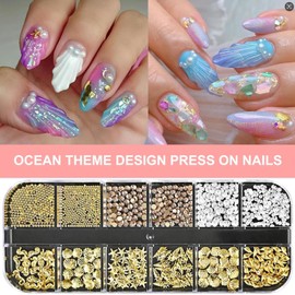 Nails Decoration | 3D Glitter Sequins Nail Decor Set - Long-Lasting Rhinestone Manicure Accessories for Wedding Party Girls Home Holiday Beginner Daily Travel Salon