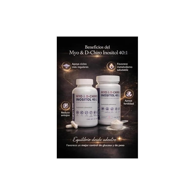 Myo & D-Chiro Inositol 40:1, Polvo 225 g, Fórmula a