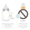 Yooforea Silicone Coated Glass Baby Bottle, 0M+ Slow Flow Nipple