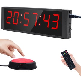 YZ Gym Timer, Gym Clock with Start/Stop Button, Interval Timer for Workout, 12/24H Digital Timer Stop Clock, Portable Stopwatch Countdown Clock with Remote, Fitness Training Timer for Home Gym