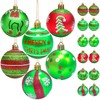12 Pcs Christmas Tree Bulbs Ornaments, 2.4 Inch Red and