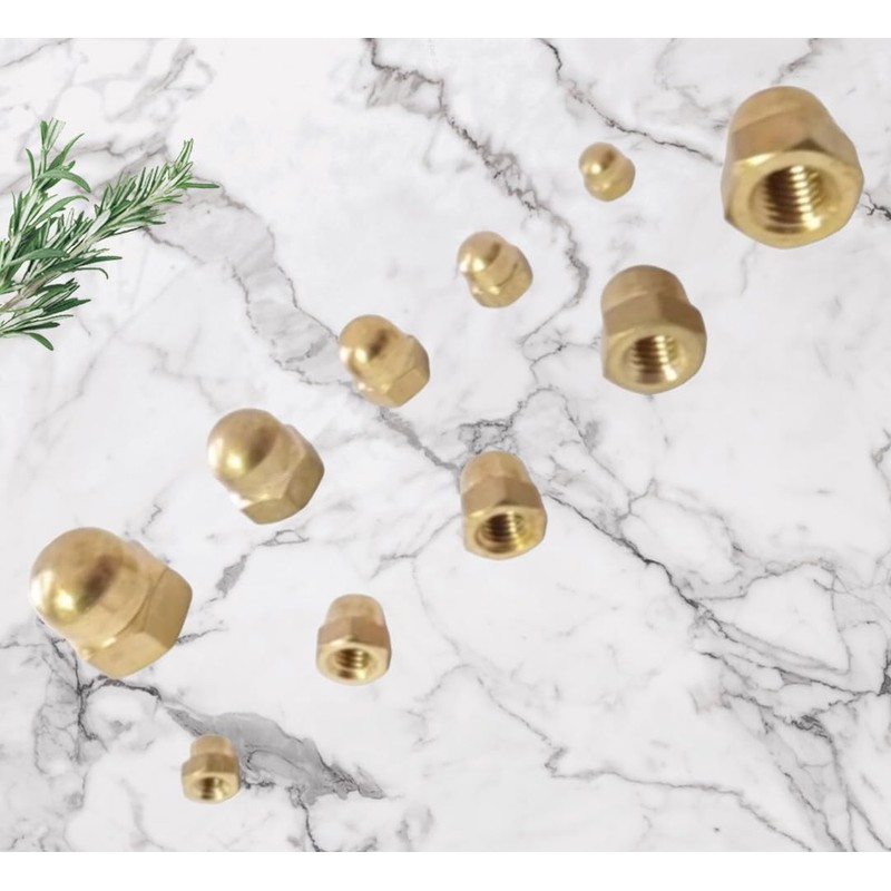 M5 Solid Brass Acorn Dome Cap Nuts DIN1587(Pack of 10)