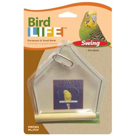 Penn-Plax Bird-Life Bird Swing for Cage | Natural Perch Stand | for Parakeets, Cockatiels, Lovebirds, Conures, and Small Sized Birds | 4” Inch Swing