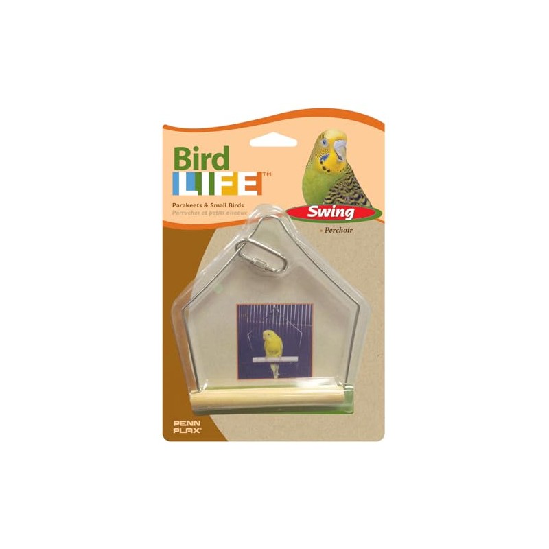 Penn-Plax Bird-Life Bird Swing for Cage | Natural Perch Stand