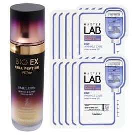 Tony Moly Bioex Cell Peptide Fill-up Emulsion + Master Lab Easy F Mask Sheet 10 sheets free / 토니모리 바이오이엑스 셀 펩타이드 필업 에멀전+마스터랩 이지에프 마스크시트 10매 증정