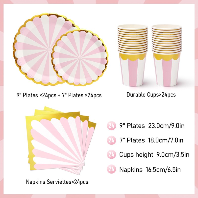 PARTY GO Party Tableware Set, 96 Pieces Theme Party Tableware