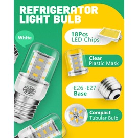 BOGDA Refrigerator LED Light Bulb KEI D34L Refrigerator Bulb Light Replacement Fit for Frigi-daire Ken-More-2 Packs (3.5W 85V-265V E27 2700K Warm Light)