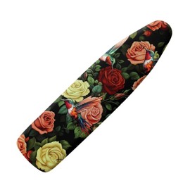 Vanideaoty Hummingbird Rose Ironing Board Cover and Pad Standard Size 15 x 54 Stain Resistant Fasteners Elastic Edge Ironing Cover