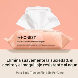 Honest Beauty Toallitas faciales limpiadoras sin fragancias | A base de plantas, hipoalergénicas, suaves para pieles sensibles, 30 unidades