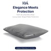 K&A® Satin Stripe Pillow Protectors Pack of 2 Zippered Grey