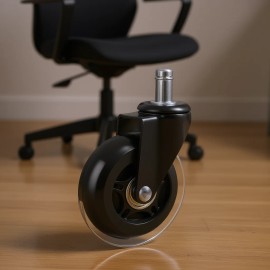 Heavy Duty 3 Inch Office Chair Wheels Polyurethane Swivel Caster 130 Lbs Load Capacity Universal Fit for FurnitureWheel Size: 3 inch