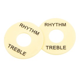 12Pcs Yootones Plastic Guitar Toggle Switch Washer Plate Rhythm Treble Ring with Letter Compatible with Les Paul Guitar (Yellow)
