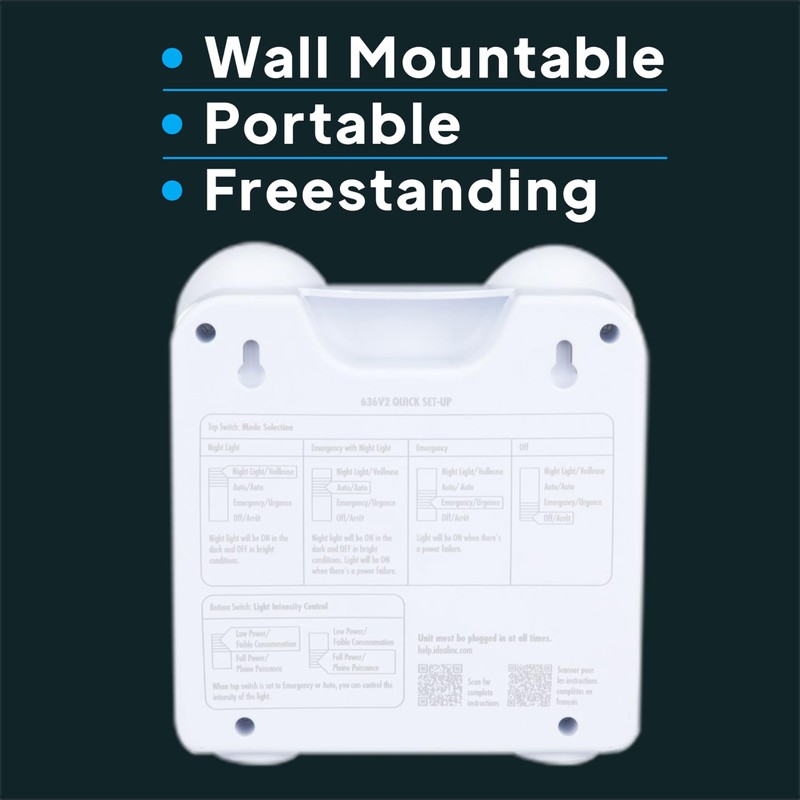 Ideal Security Rechargeable LED Power Failure Light, Adjustable Heads, up
