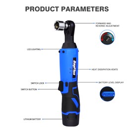 Xinng Cordless Electric Ratchet Wrench Kit,40Nm 12V 3/8 Inch Power Ratchet Wrench with Variable Speed Trigger 0-2300RPM with 2x 1500mAh Batteries,Charger, 7 Sockets,Gloves,Storage Bag