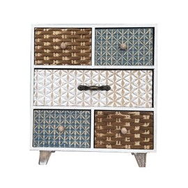 TANG SONG 1 PCS 5-Slot Mini Wooden Drawer Jewelry Box Desktop Sundries Storage Box Jewelry Storage for Rings Earrings Necklaces