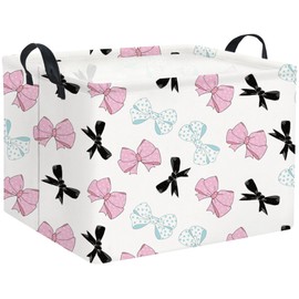 HIYAGON Rectangular Bowknot Basket Kids Baby Storage Basket Toy Storage Bin Organizer Box Room Decor(Bowknot)