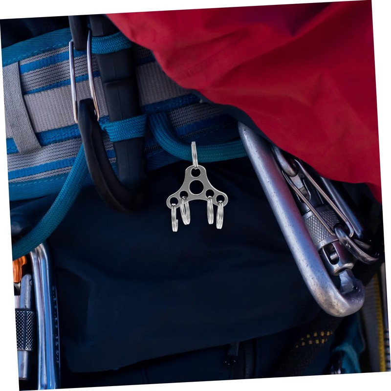Outanaya Stainless Steel Keychain Carabiner Clip Multi-Key Organizer for Outdoor