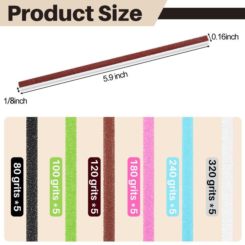 Leriton 70 Pcs Sanding Sticks Set for Plastic Models Includes
