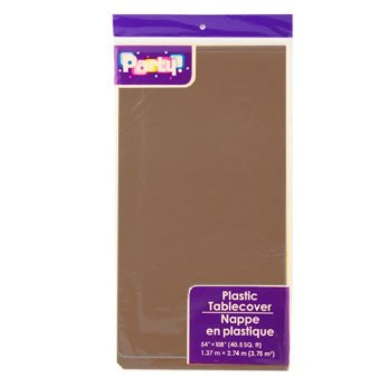 Pack of 4: Disposable Dark Brown / Chocolate Plastic Tablecloths