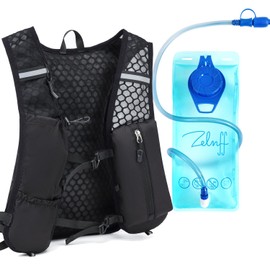 Running Vest with Hydration Bladder or Soft Flask(optional),Hydration Vest for Men Women, Breathable Running Cycling Hiking Hydration Backpack, Phone Holder (with 2L bladder)