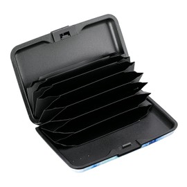 ELFISH Mini RFID Aluminum Wallet Credit Cards Holder Business Card Case Metal ID Case for Men Women (Blue Lotus)