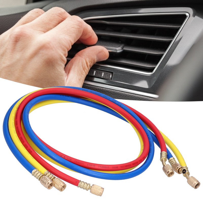 3Pcs AC Charging Hose Detection Liquid Filling Refrigerant Pipe 3Colour