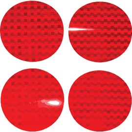 LiteMark DOT-SAE Red Dot 3 Inch Round High Reflective Prismatic Lenses with Durable Protective Transparent Layer for Safety and Increased Visibility (Pack of 4 Reflectors)