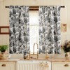 XTMYI Grey Black Curtains for Kitchen Small Window,Modern Farmhouse Cotton