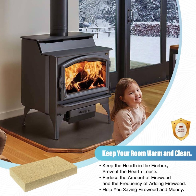 Protalwell Woodstove Firebricks, Upgrade Fire Bricks Replacement for US Stove