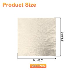 sourcing map 200pcs Leaf Sheets, 3.5" x 3.5" Foil Sheets Paper Sheets for DIY Crafts Painting Nails Resin Furniture Decoration(Light Gold)