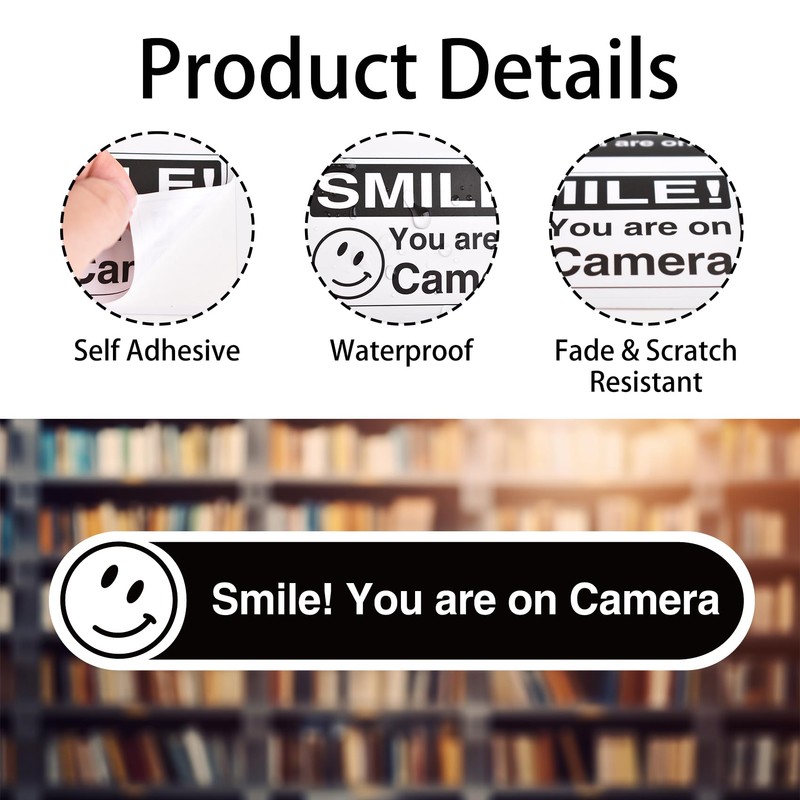 STNRST-IN 12 Pcs Smile You're on Camera Signs Stickers, 8